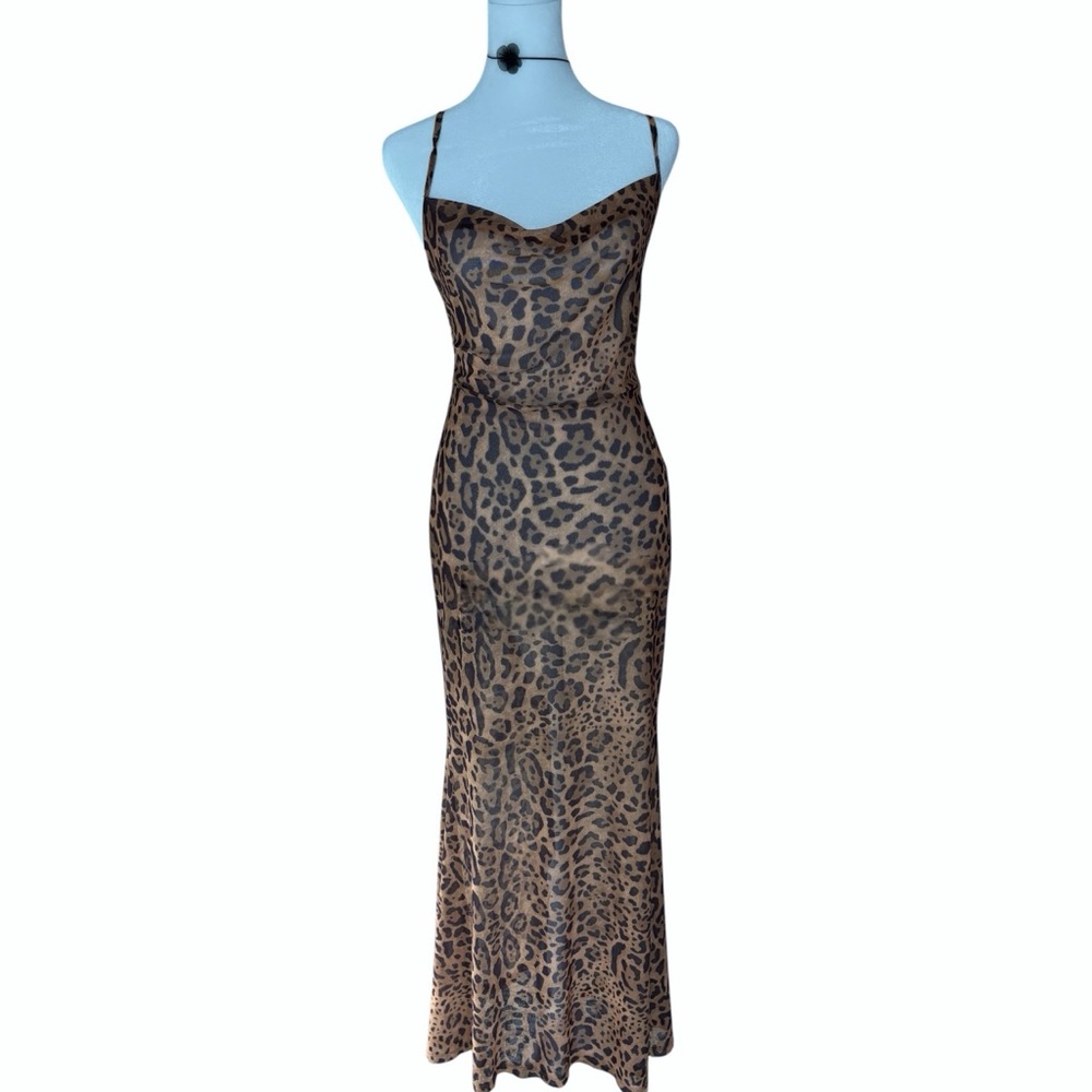 Vintage-inspired Musera Leopard Print Slip Dress – Size M